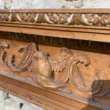 Old English style wooden fireplace
