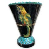 Monaco vase with decoration of parakeets and parrots