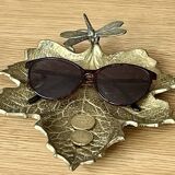 Vide poche Art Nouveau en bronze doré figurant une libellule