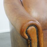 Fauteuil club en cuir de mouton