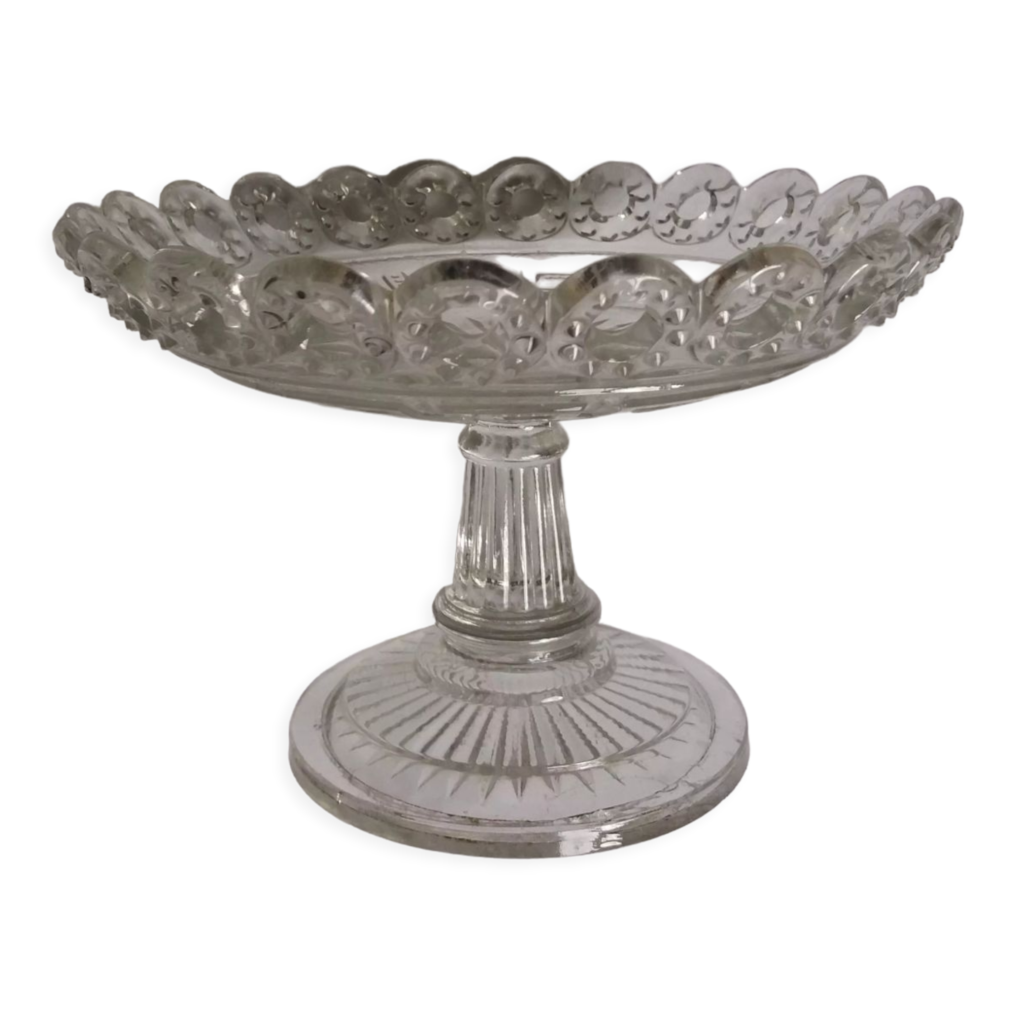 Cup on foot openwork chiseled glass