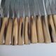Complete 2-tiered housewife 12 table knives and 12 cheese table knives horn handle