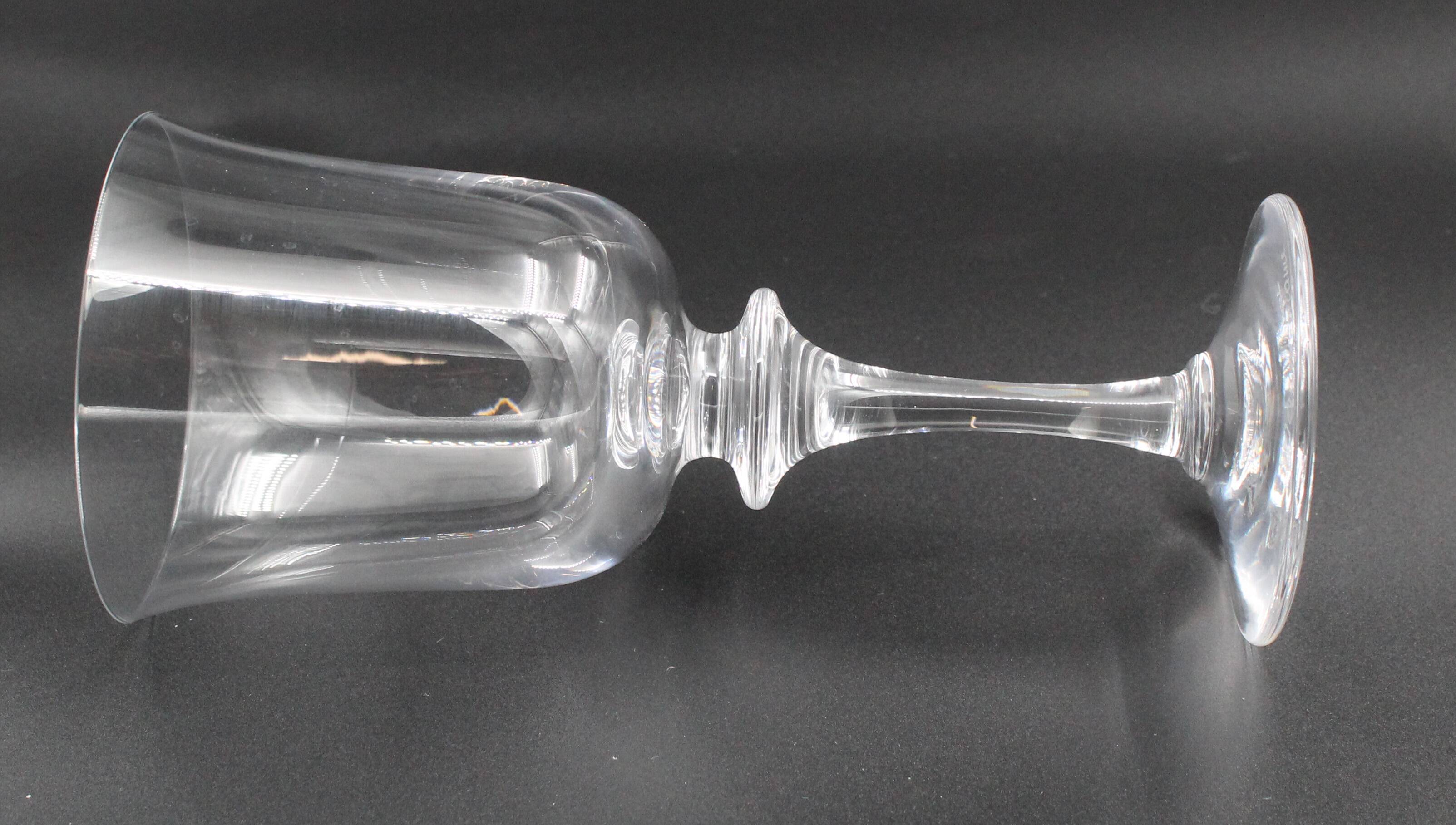 6 wine glasses model Saumur crystal Daum France H = 17 cm