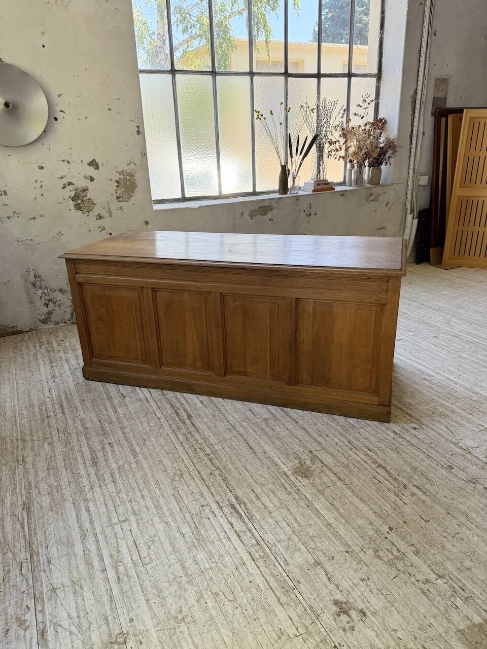 1950s oak office counter