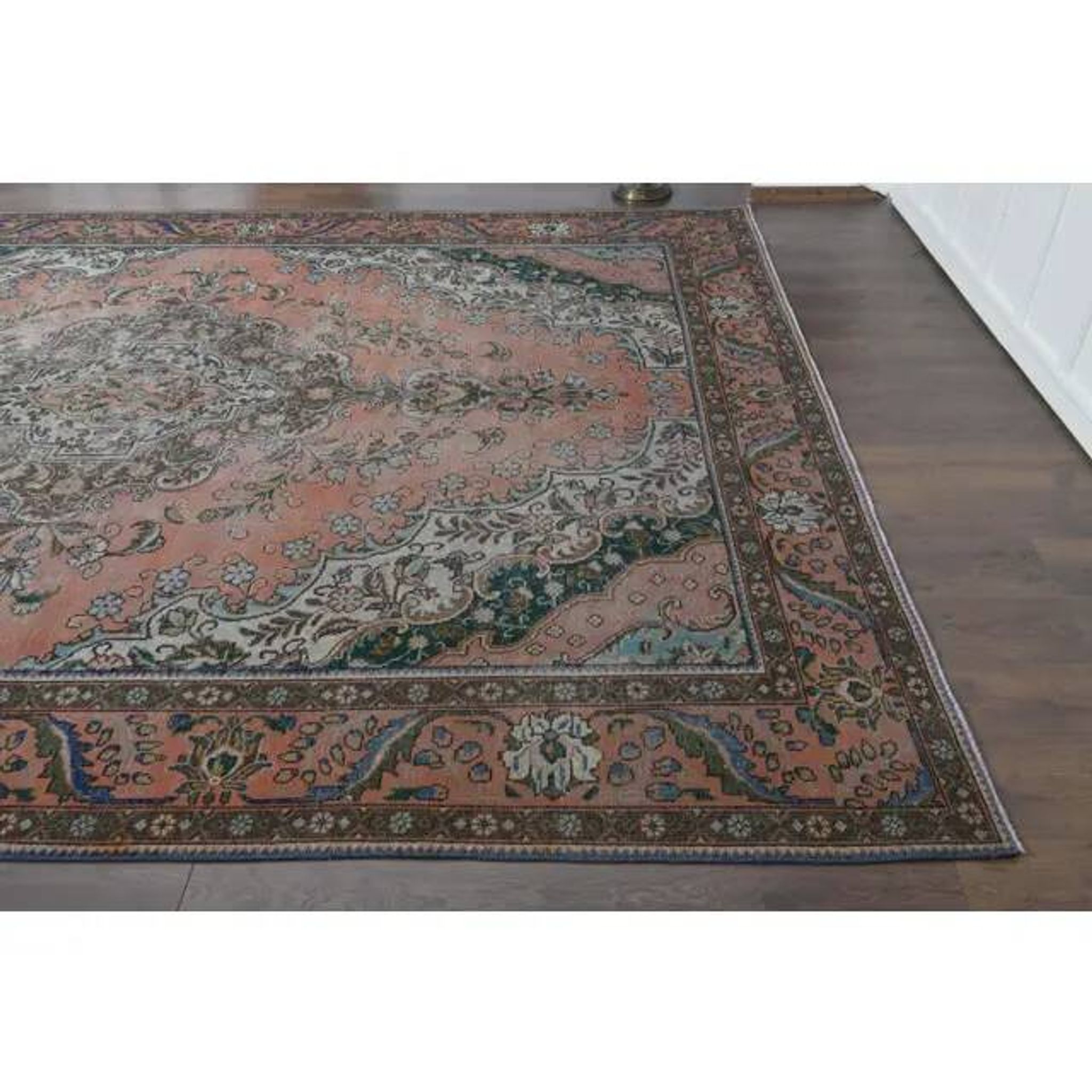 1970s Vintage Persian Handmade Wool Orange Oversized Area Rug 284x385