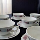 Set de 8 tasses à café  vintage en porcelaine opaque Saint Amand