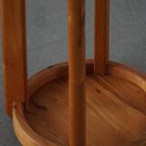 Modern Danish, brutalist round coat rack in solid pine, cylindrical shape, 1970s.