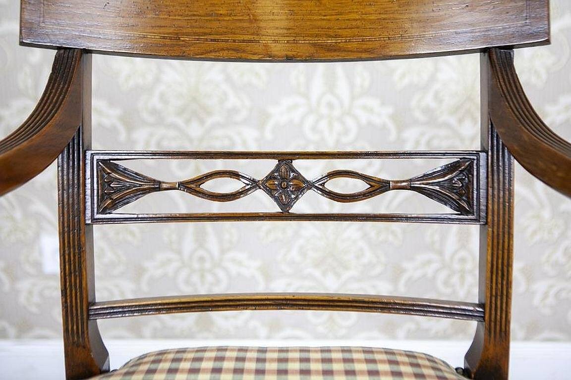 Vintage Oak Armchairs, 1940s, Set of 4