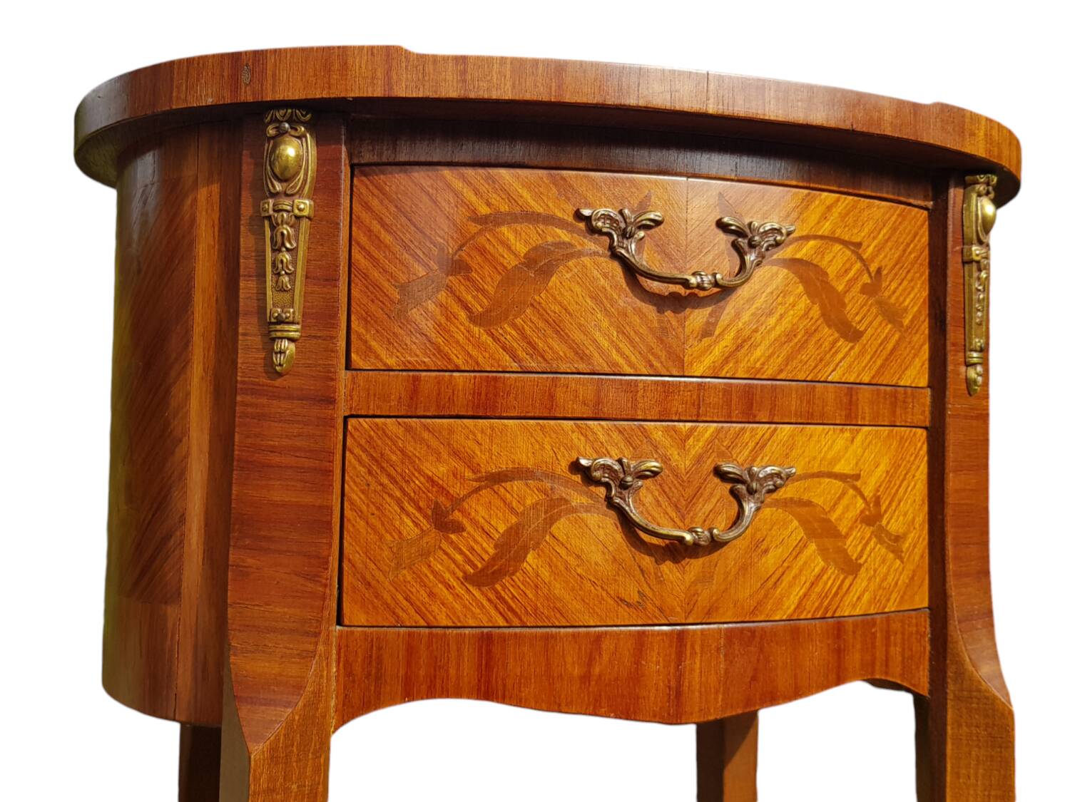Louis XV style bedside table with marquetry