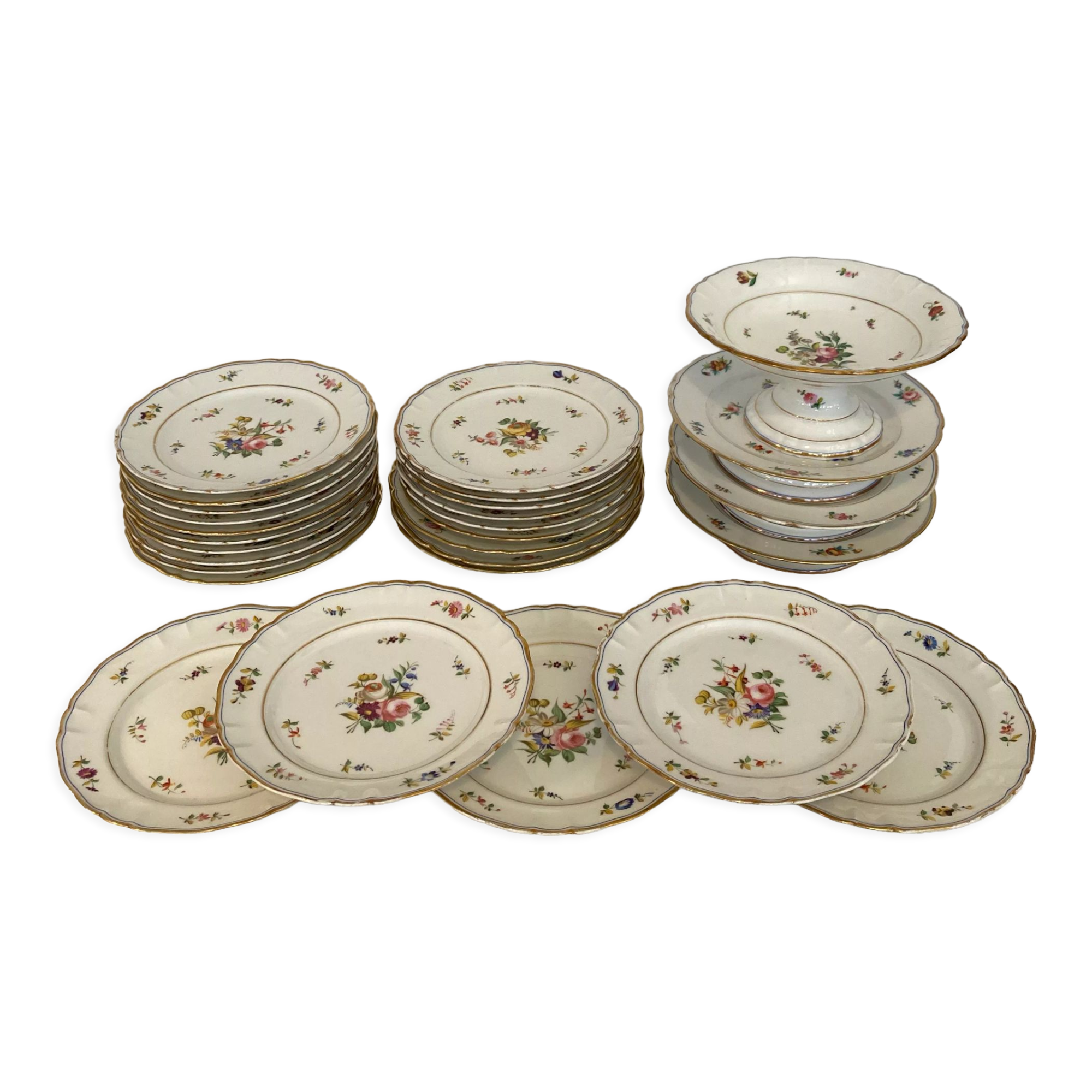 Service 28 pieces porcelain from paris 1840
