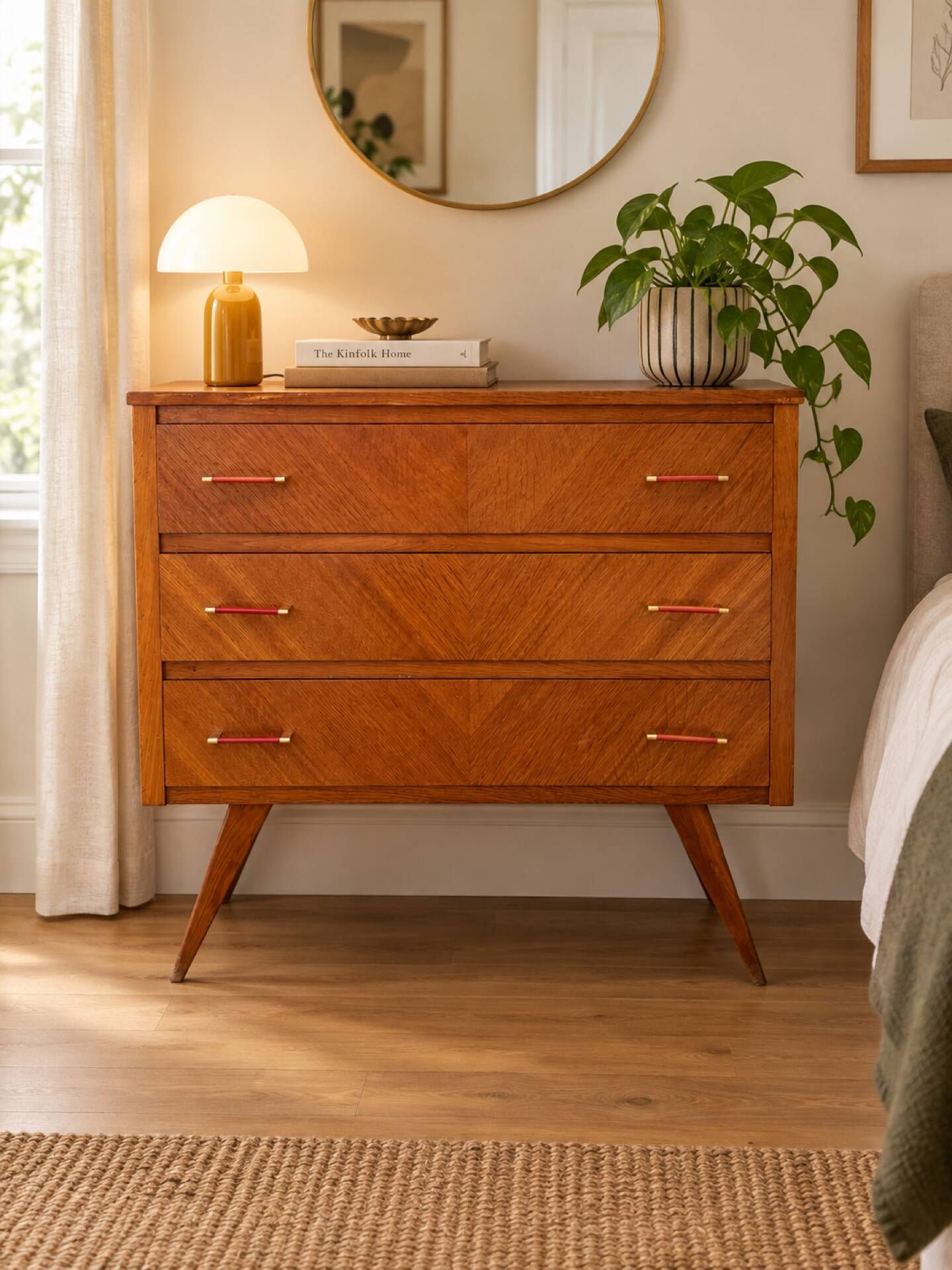Vintage Scandinavian wooden chest of drawers – 3 drawers – 1960s
