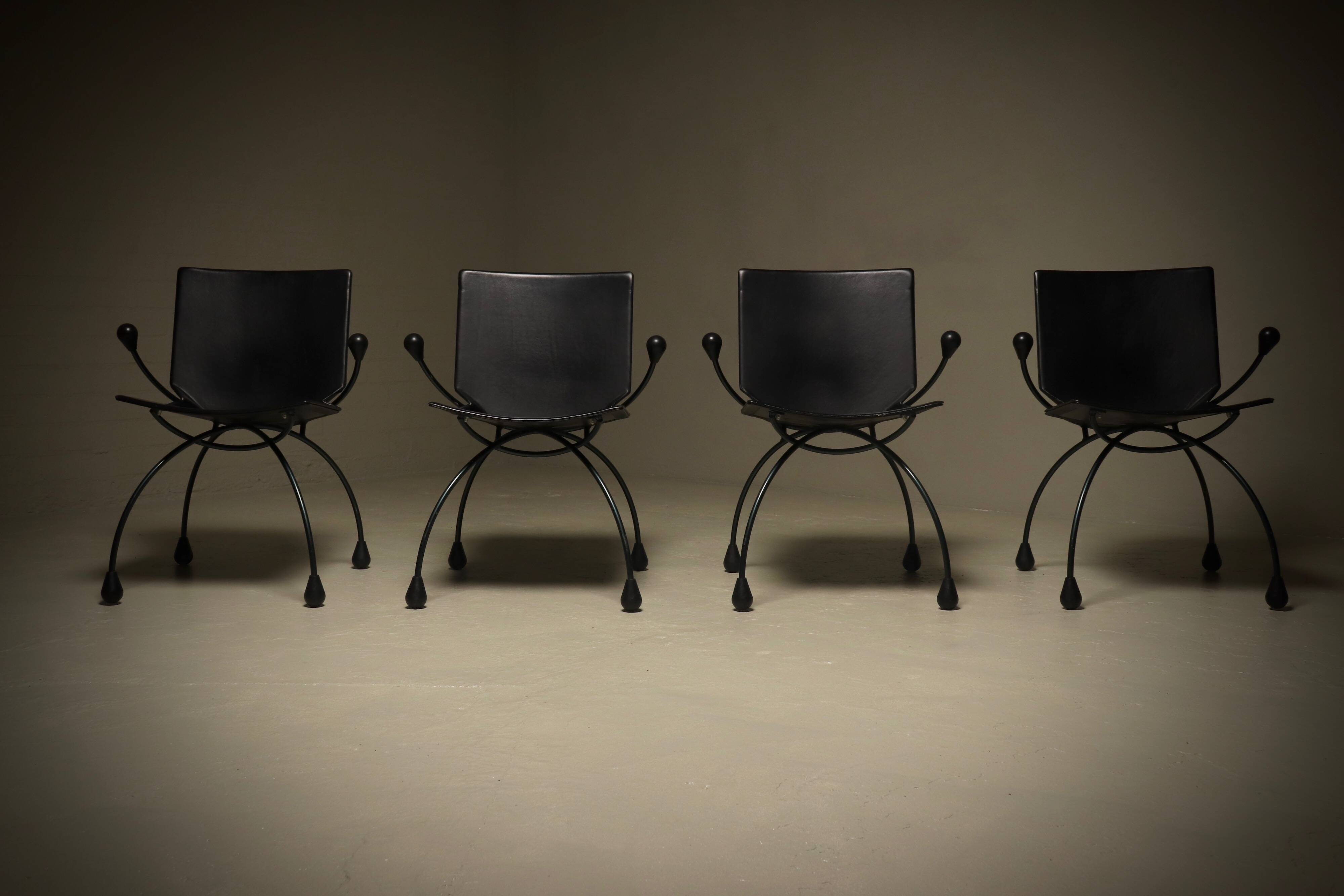 Set of 4 Rare Gigi Chairs by Boonzaaijer & Mazairac for Hennie de Jong Int.