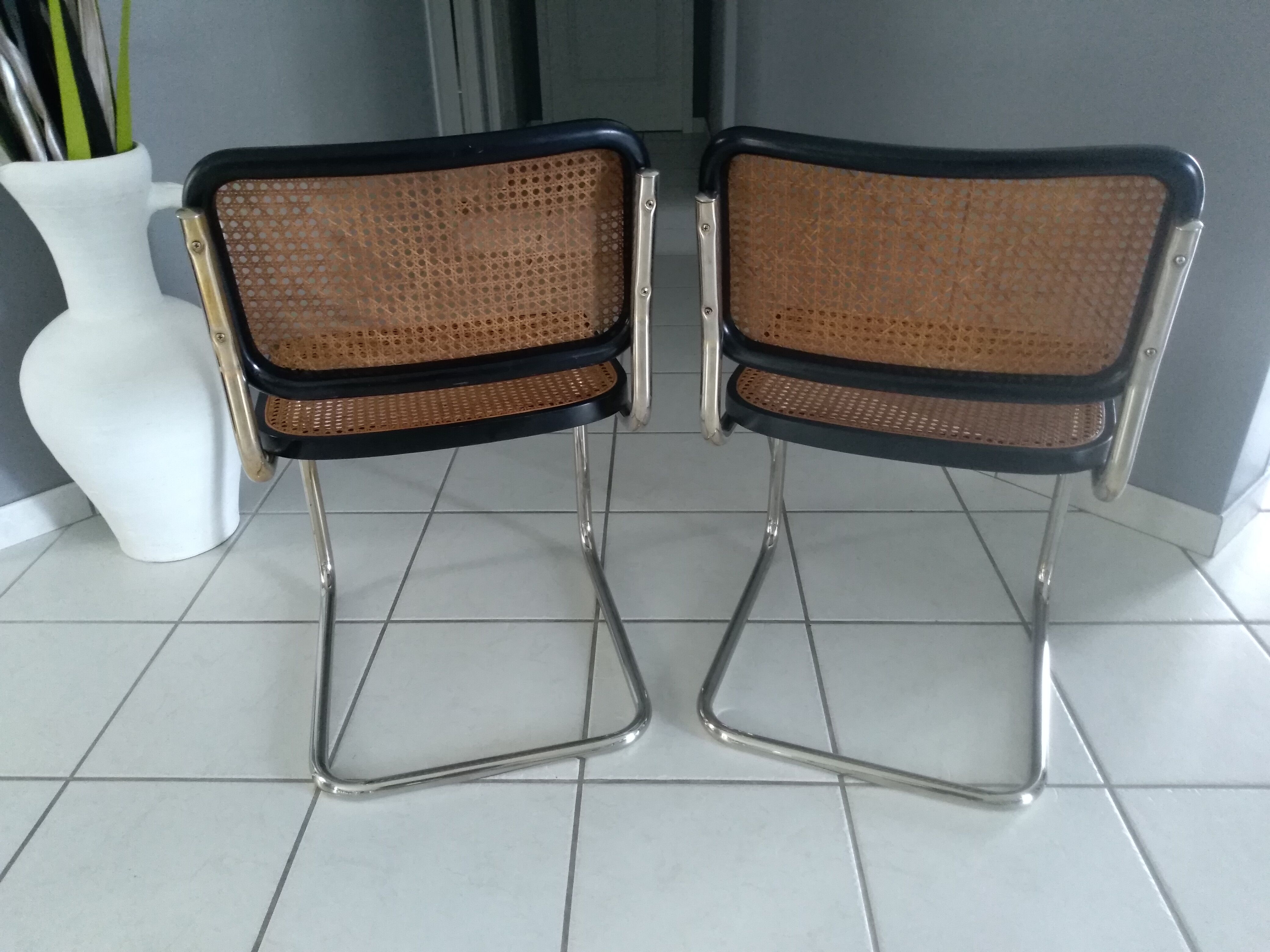 Pair of Chairs Cesca B32 by Marcel Breuer vintage year 1988