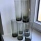 Set of 9 very large glasses in smoked glass 70s