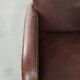 Set of 4 nicely finished dining chairs/side chairs with armrests made of cowhide leather