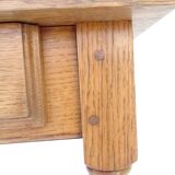 Console or side table in light oak stained massir wood