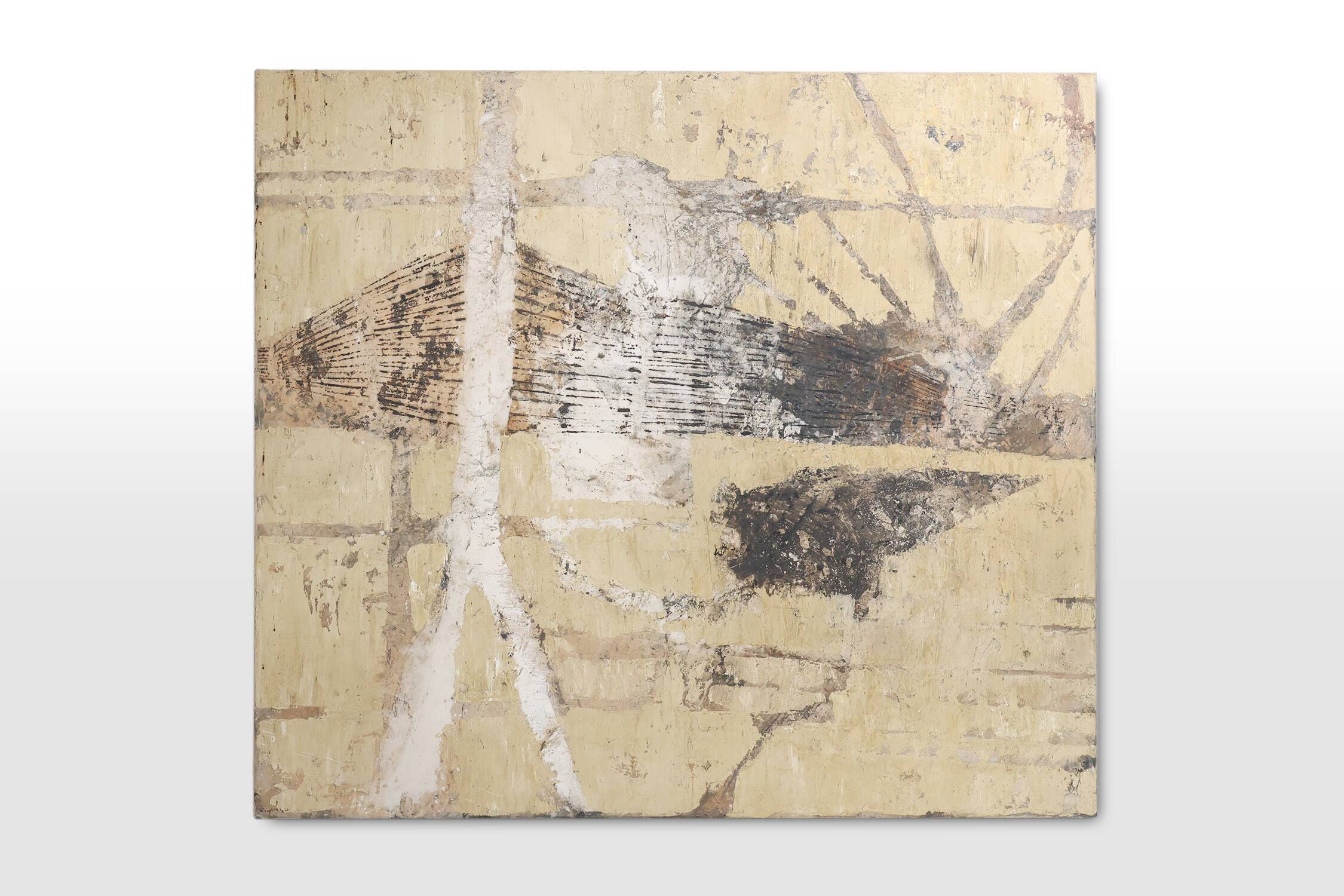 Set of 2 abstract paintings titled “Fyrhat” by the Belgian Artist Nico de G