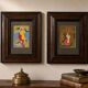 Pair of antique paintings – Russian illustrations – Pushkin – antique frames