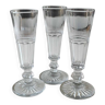 Lot 3 anciennes Flûtes en cristal de Baccarat, XIXème, style Empire/Régence. En verre cristallin