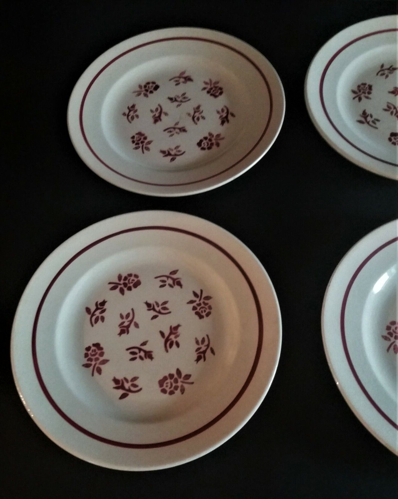 Series of six Pexonne earthenware dessert plates model Algiers