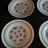 Série de six assiettes à dessert en faïence Pexonne modèle Alger