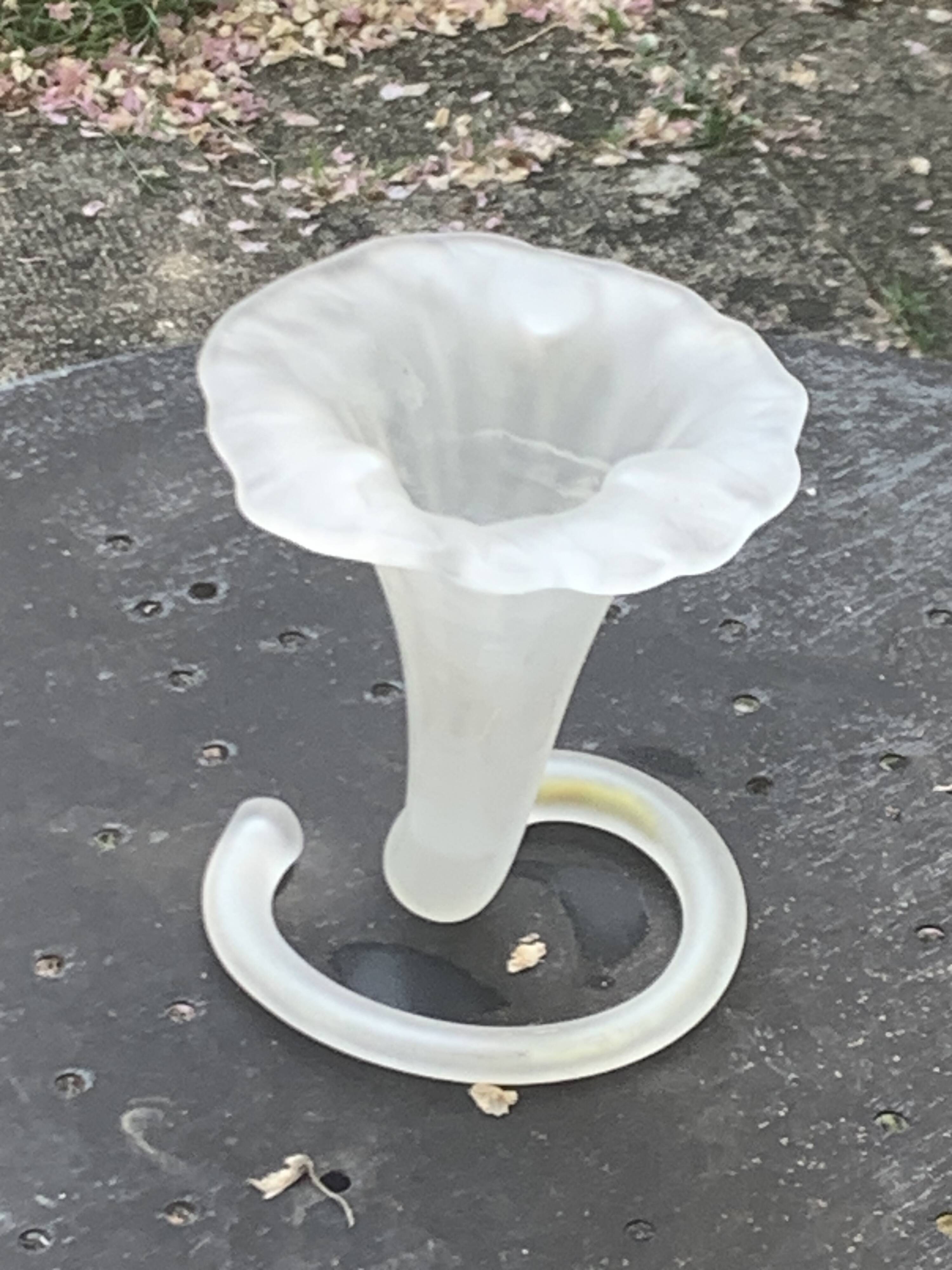 Corolla vase in antique frosted glass