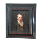 Tableau Ancien huile sur toile, vieil homme XIXeme