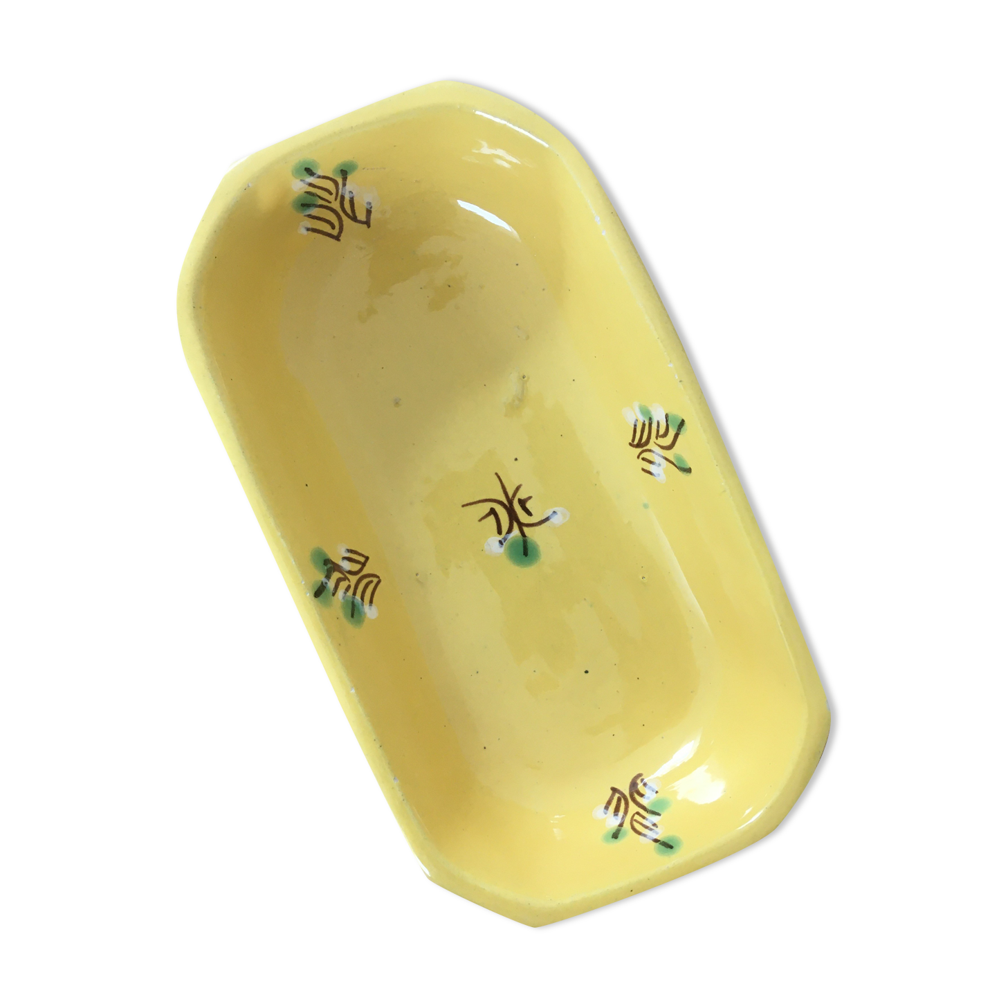 Yellow ceramic butter maker