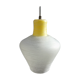 white and yellow vintage textured glass pendant lamp 50s