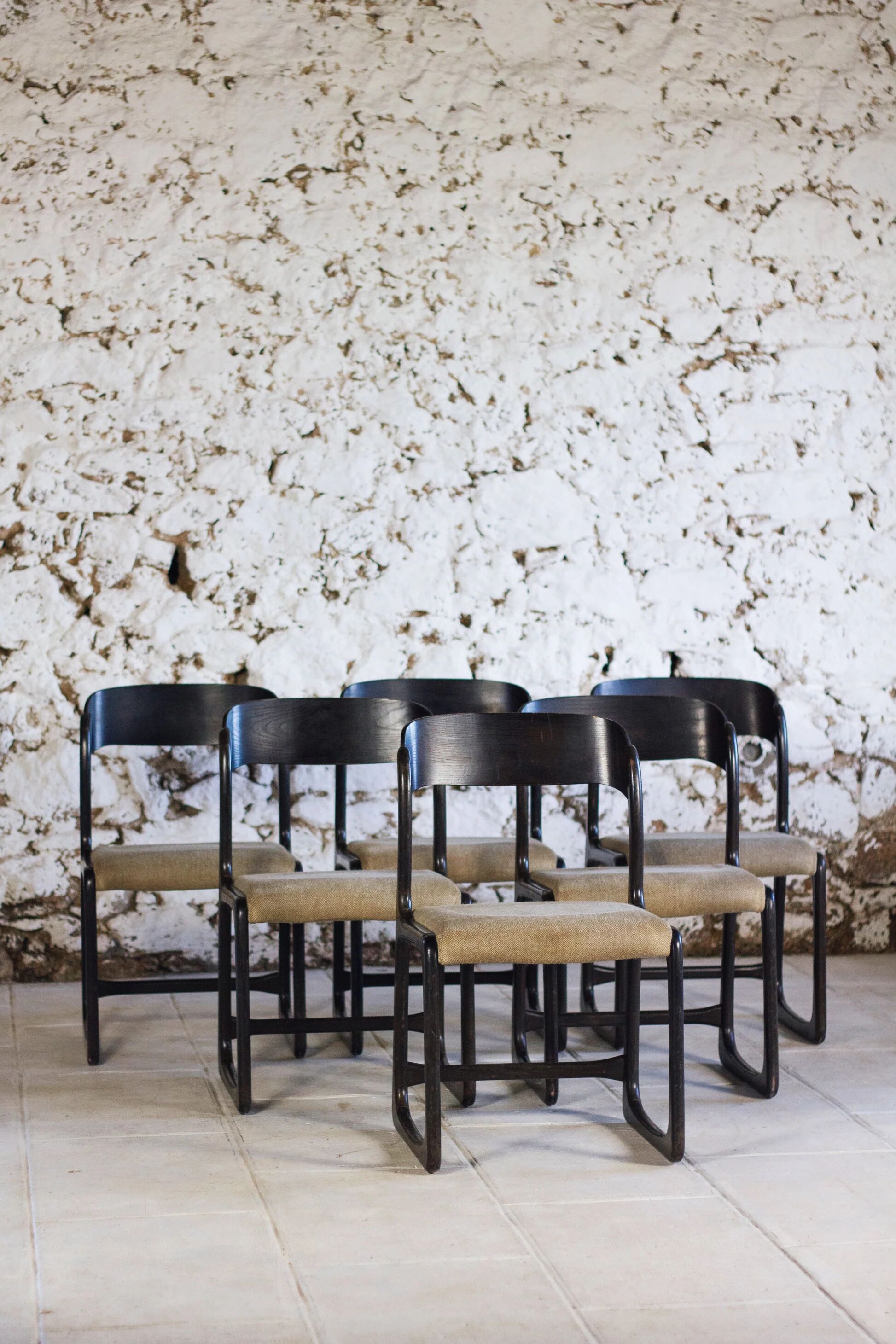 Set of 6 Traineau chairs by Baumann, 1960