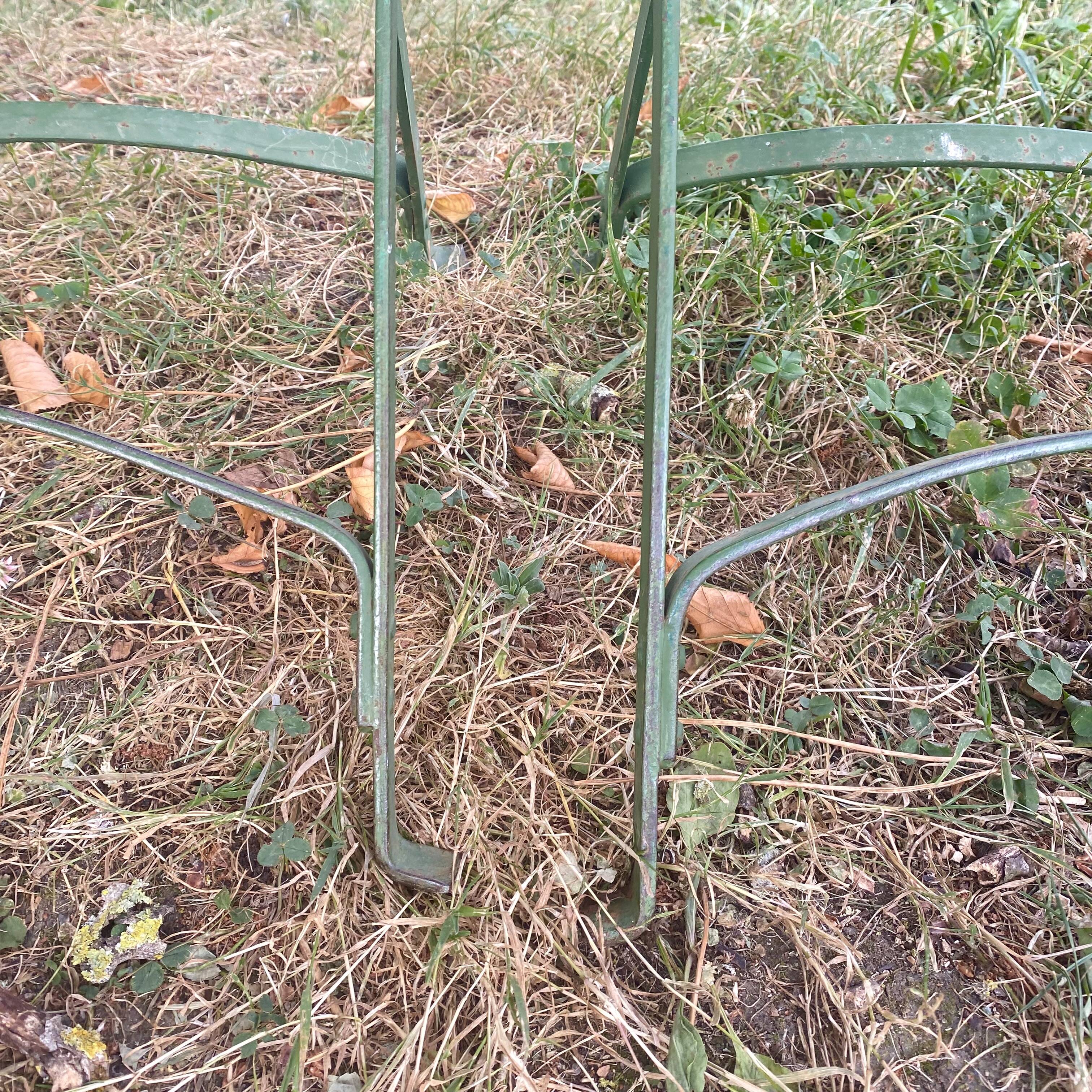Antique folding garden chairs with wooden slats