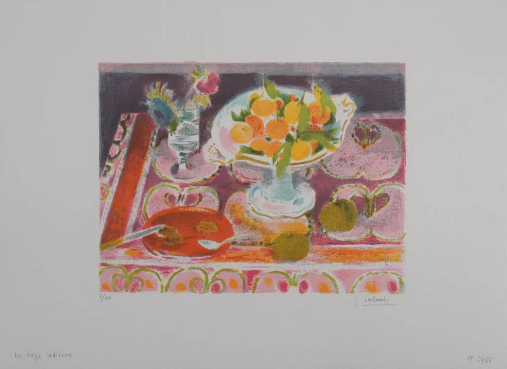 Paul Collomb: The Indian sheet, original signed lithograph.