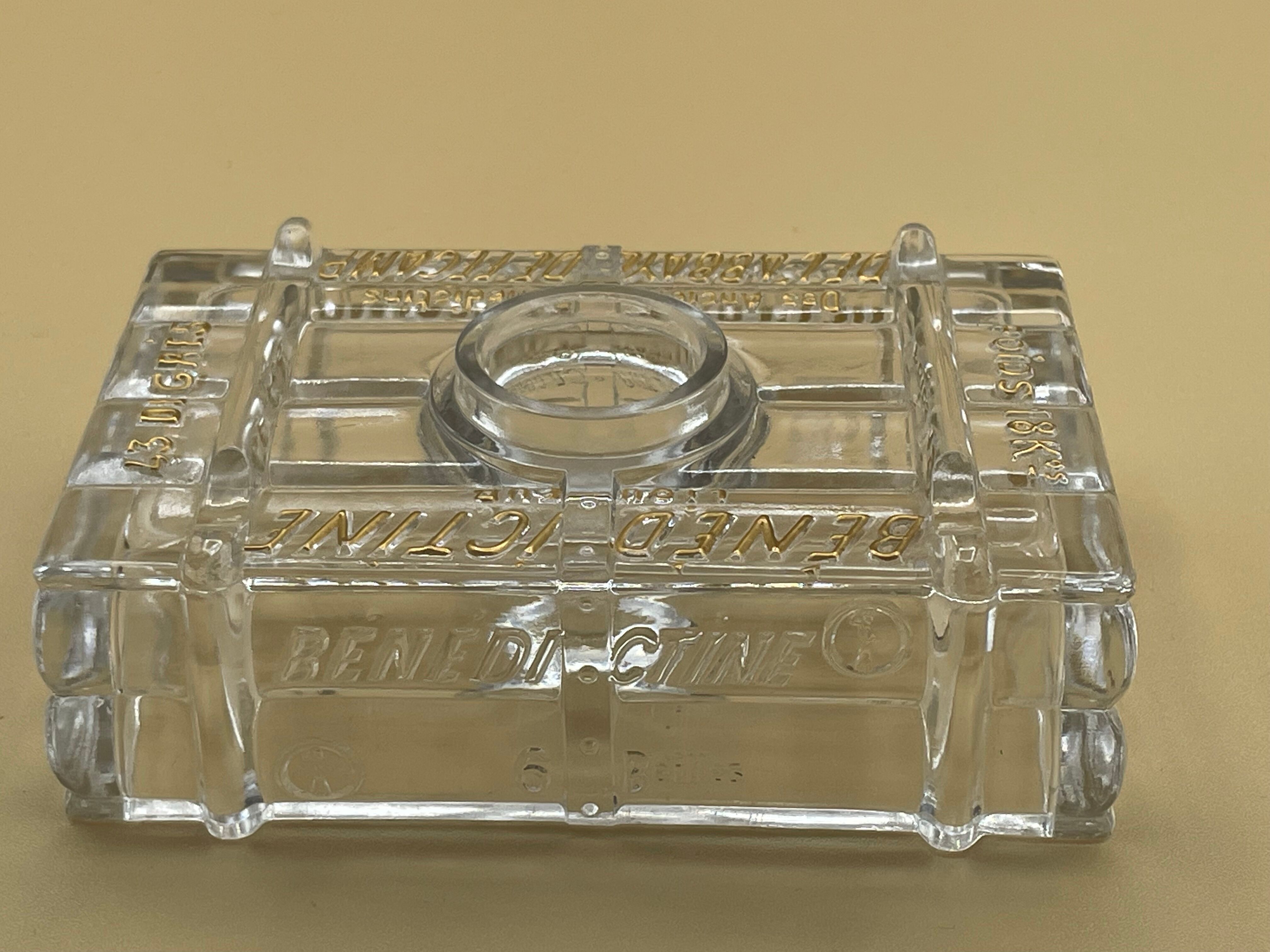 Advertising inkwell for the brand Baccarat crystal Benedictine liqueurs.