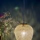 Suspension globe vintage en verre moulé ambré