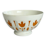 Antique bowl Sarreguemines France | Vintage yellow flower earthenware bowl | Va