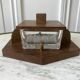 small art deco box in wood and molded glass from the 1930s