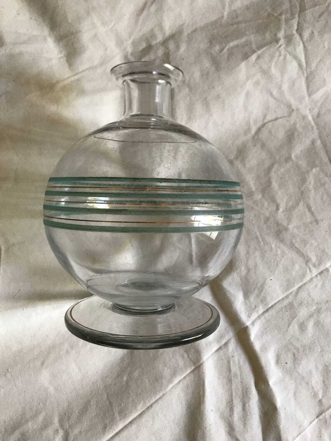Art Deco carafe with gold trim