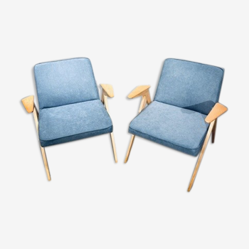 Pair of "Bunny" armchairs by J. Chierowski 60s