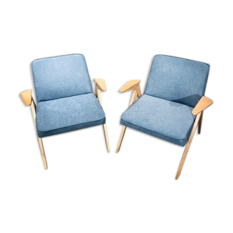 Pair of "Bunny" armchairs by J. Chierowski 60s