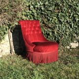 Red velvet toad chair
