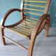 Armchair wood curved child Baumann vintage 50 60 style art décor