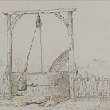 Ornithological Plate, Buffon 1838 "Rooster, Hen, Turkey, Guinea Fowl"