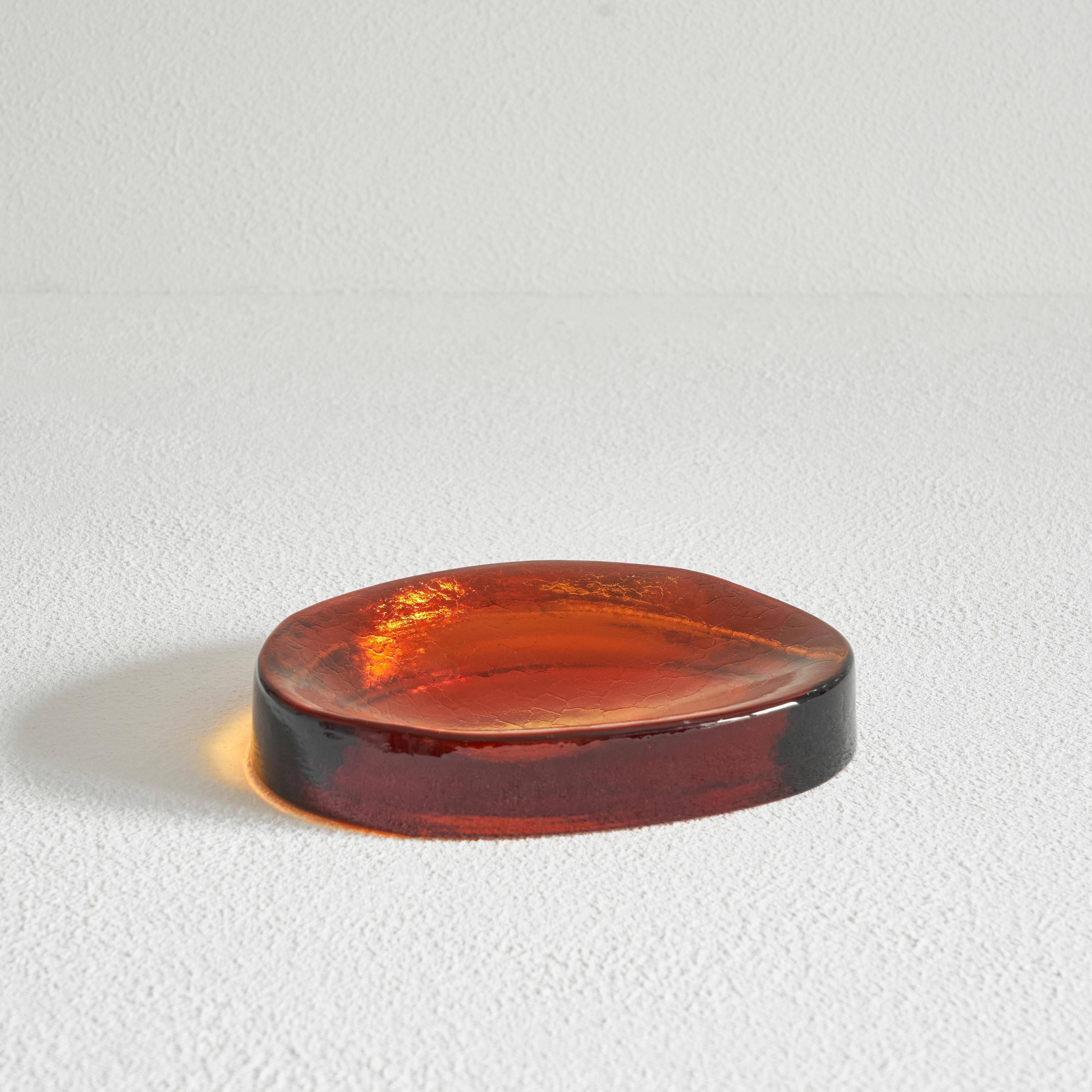 Concave glass catchall from the 1960s.