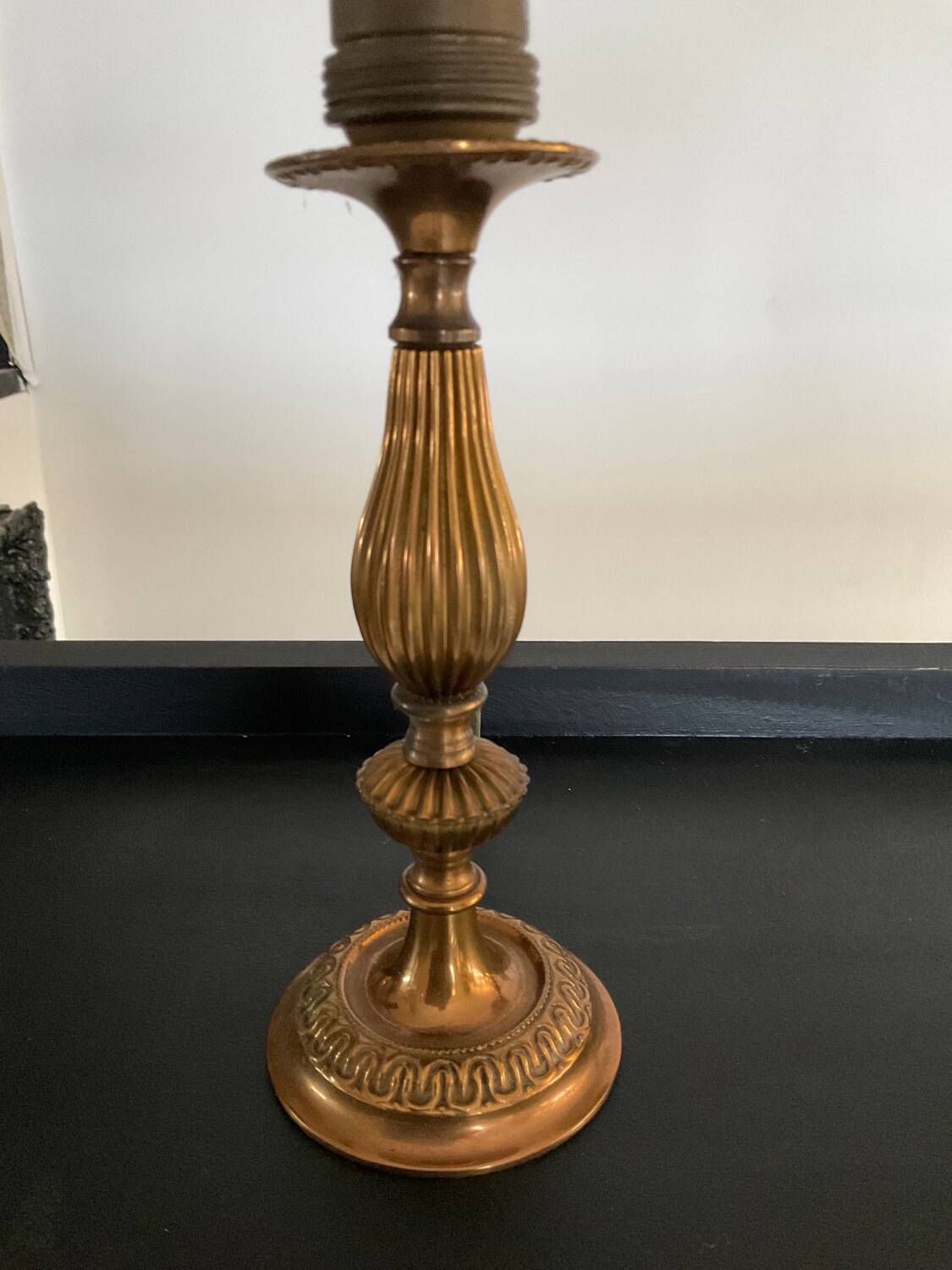 Paire de lampes vintage style empire en bronze