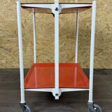Chariot de service Table d'appoint Design orange Space Age Années 1960 Années 1970
