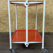 1960s 1970s Serving Cart Dinette Side Table Orange Space Age Design