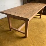 Raw wood farm table.