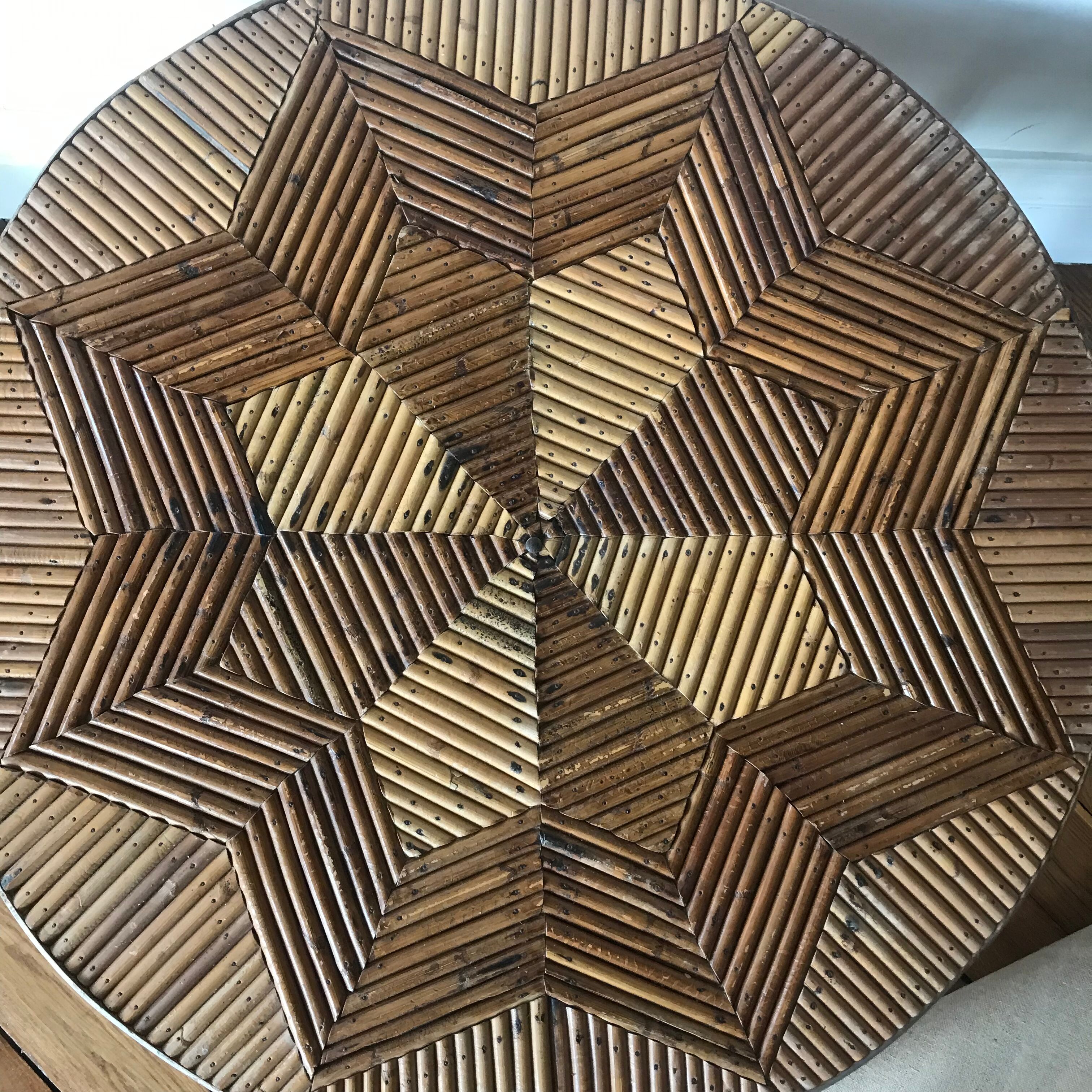 Round rattan coffee table