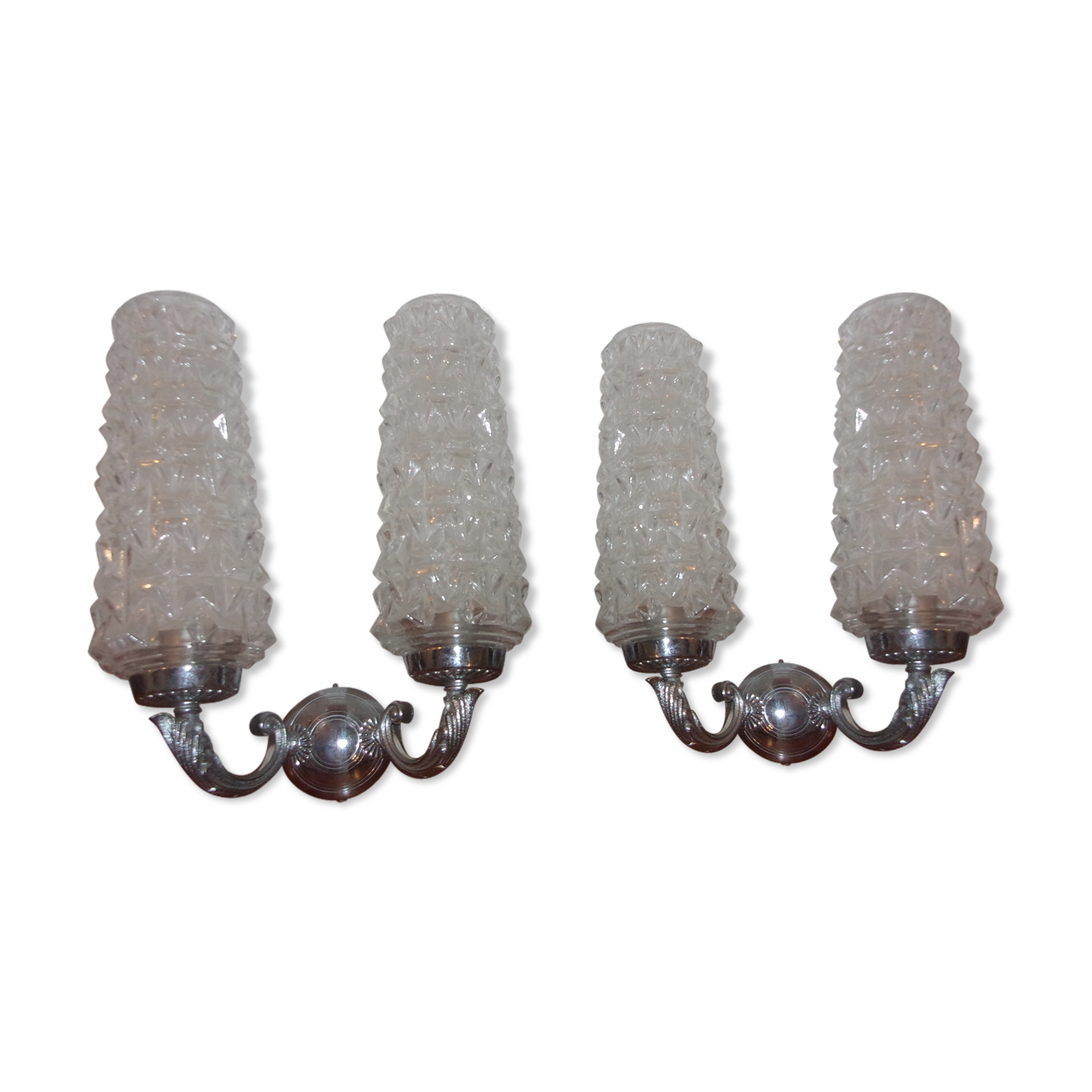 Set of 2 double wall sconces, 1960s