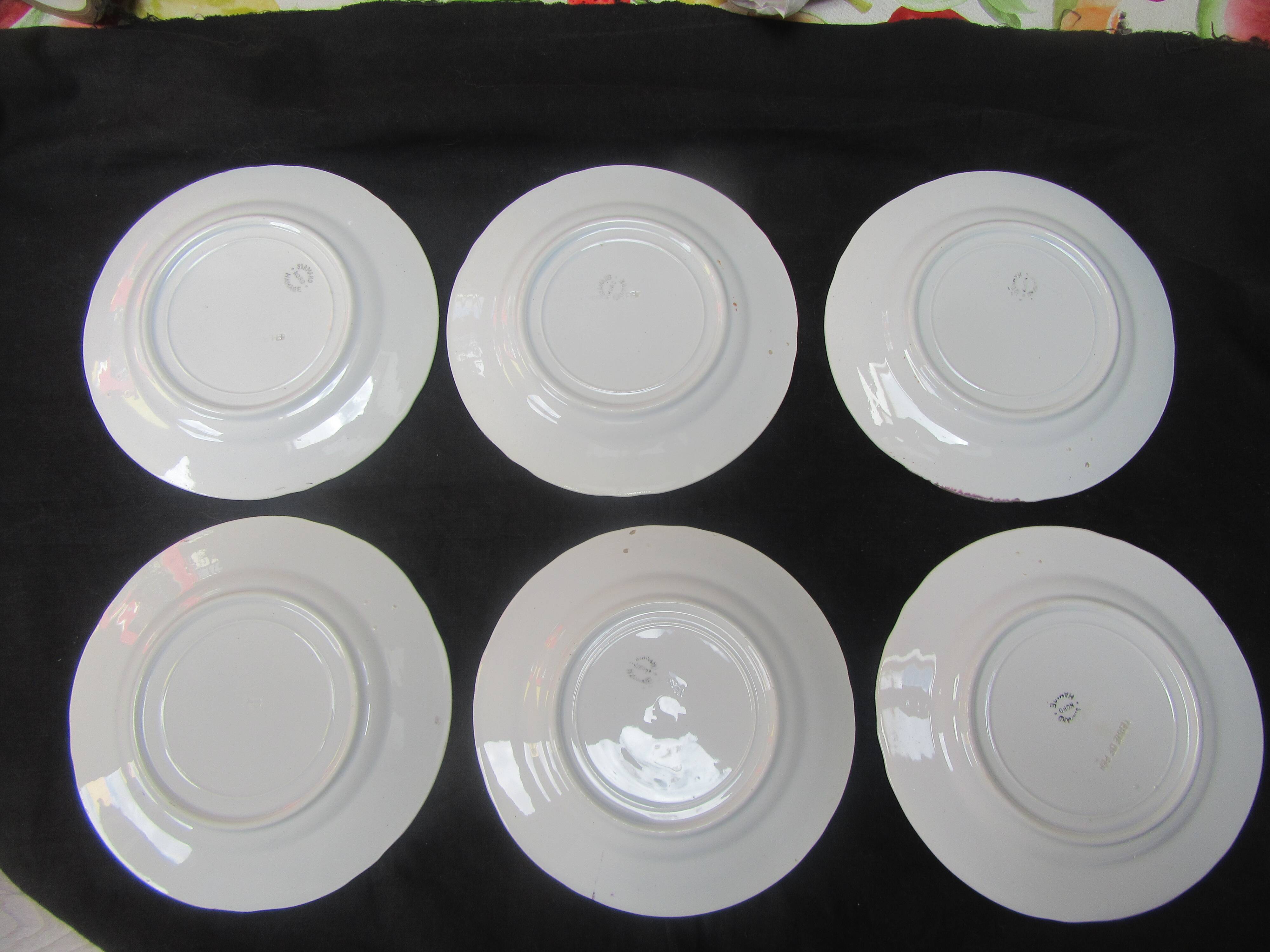 6 dessert plates st amand nord hamage - terre de fer